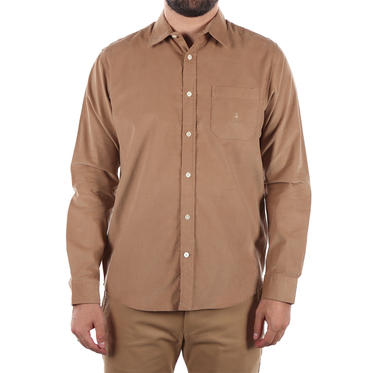 Camisa de Pana para Hombre Polo Club Manga Larga Regular Fit