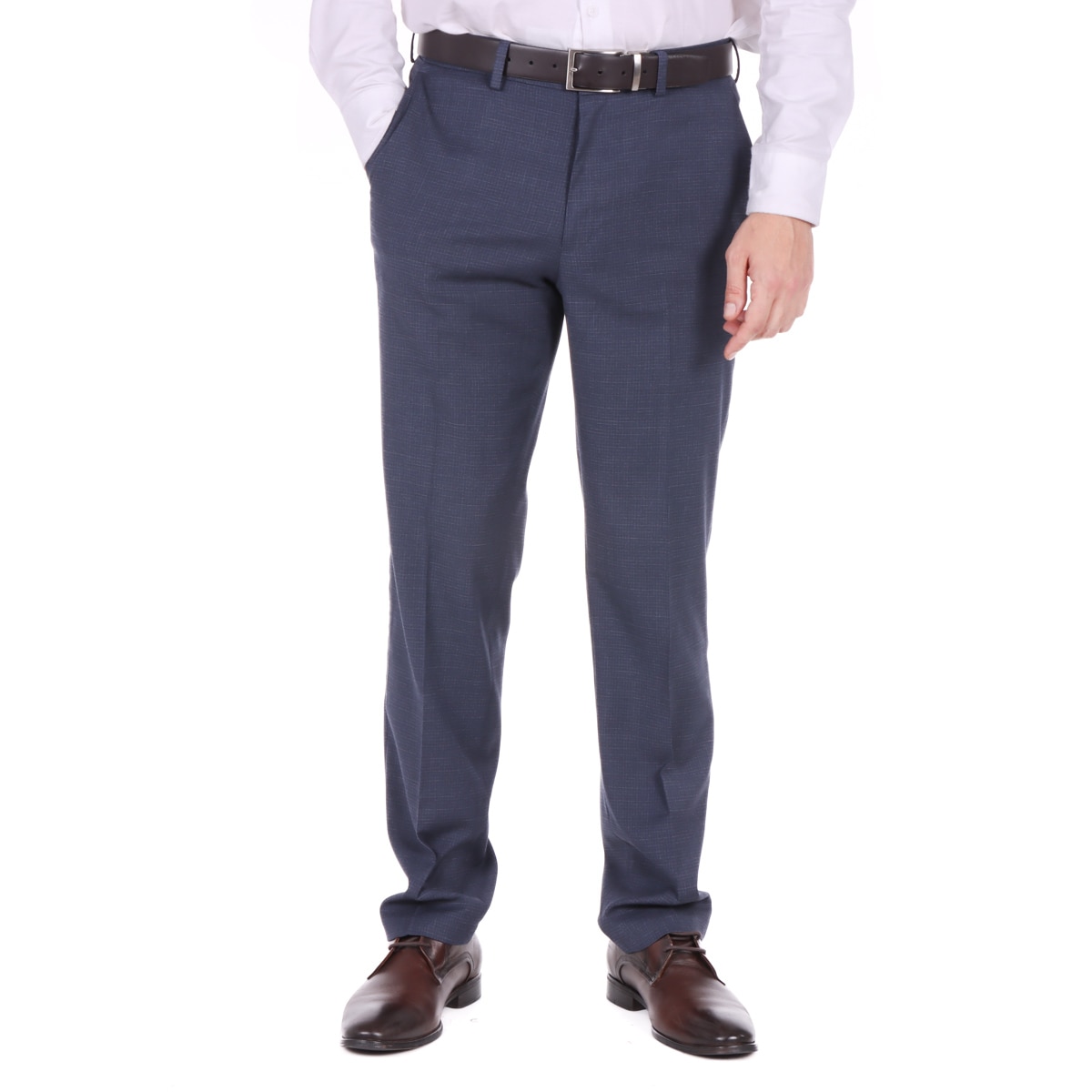 Pantalón Hombre Haggar Straight Fit Azul Formal