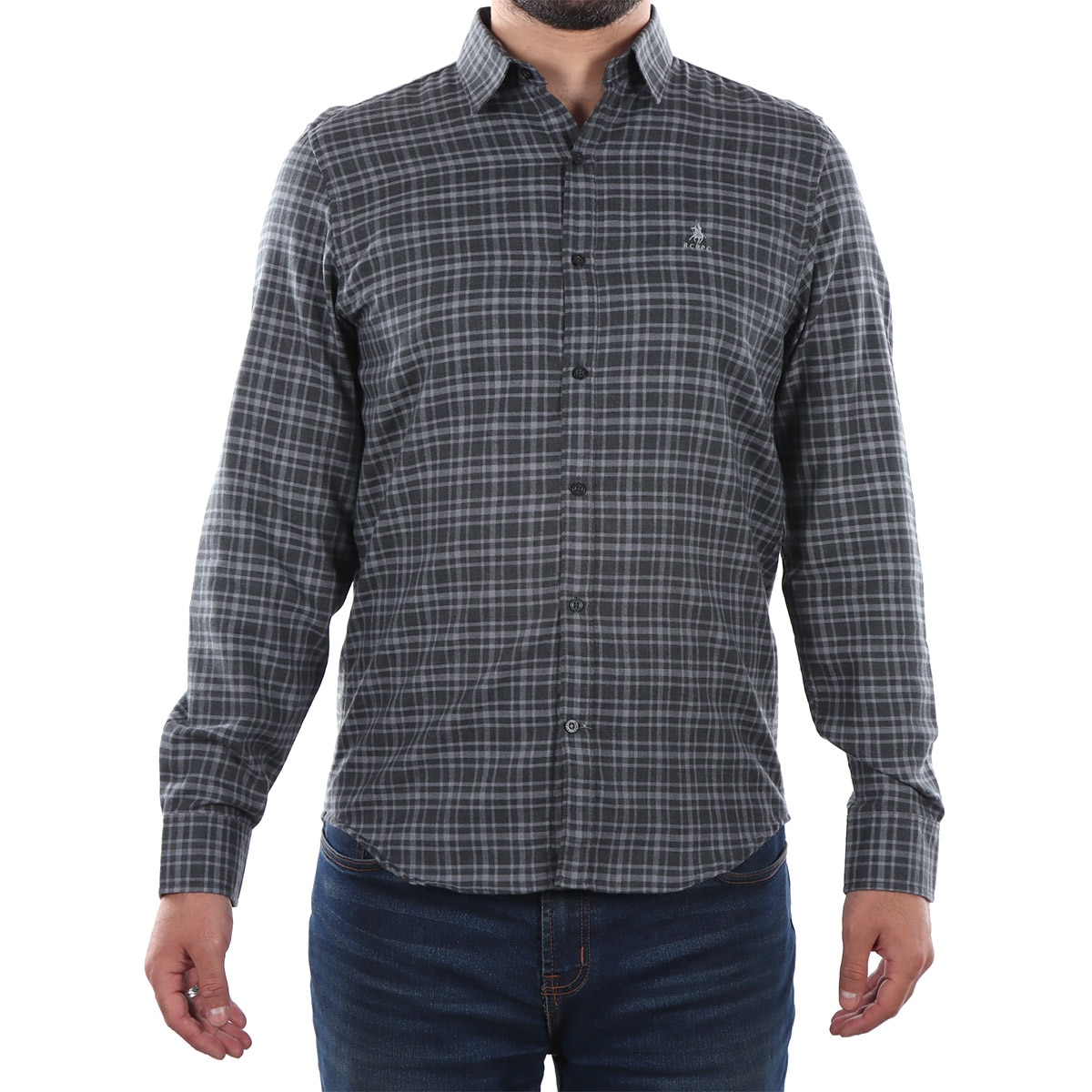 Camisa Slim Fit Cuadros Manga Larga Polo Club para Hombre
