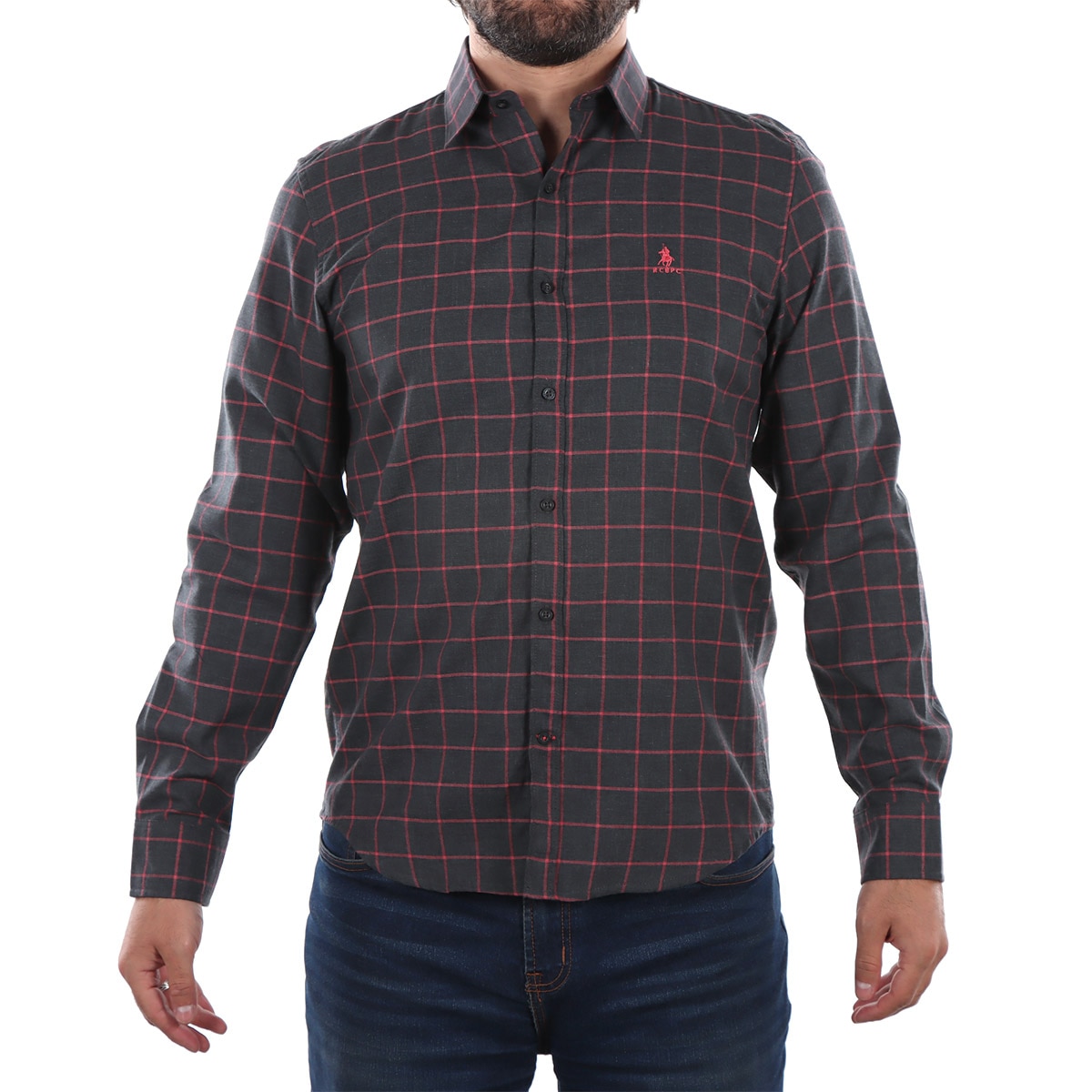 Camisa Cuadros Manga Larga Slim Fit Polo Club para Hombre
