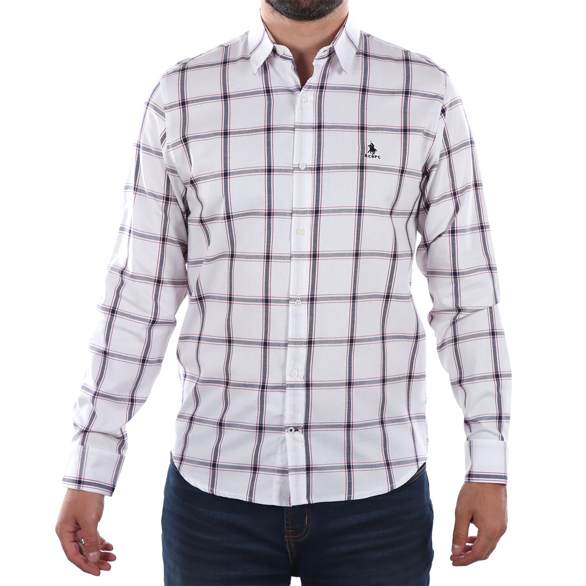 Camisa Slim Fit Cuadros Manga Larga Polo Club para Hombre