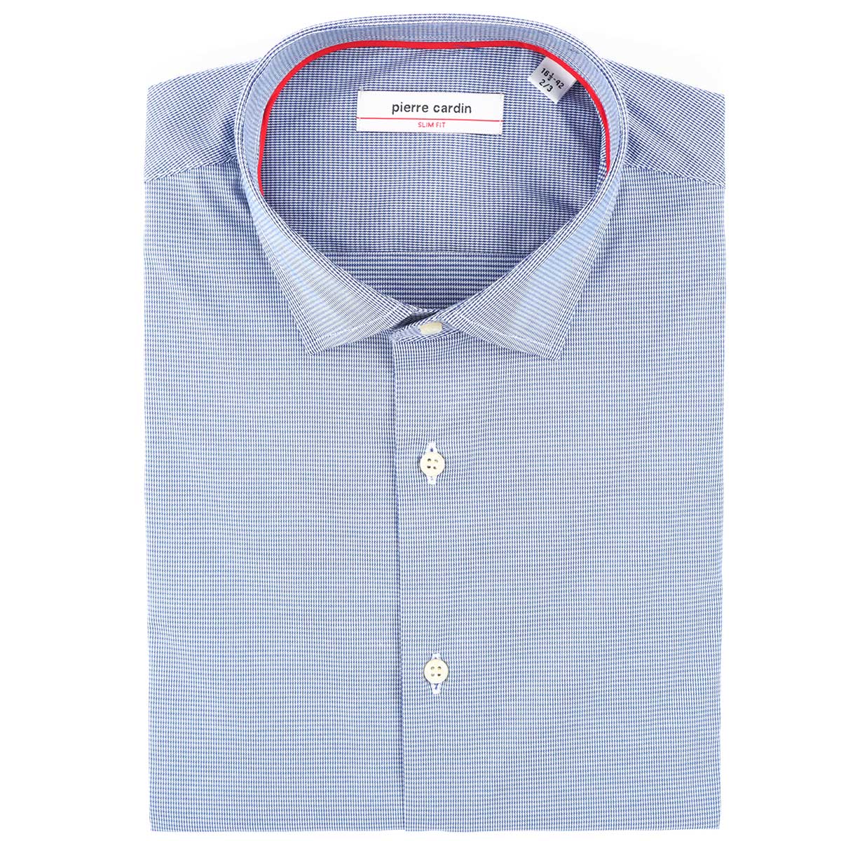 Camisa Hombre Pierre Cardin Slim Fit Azul Micro Diseño