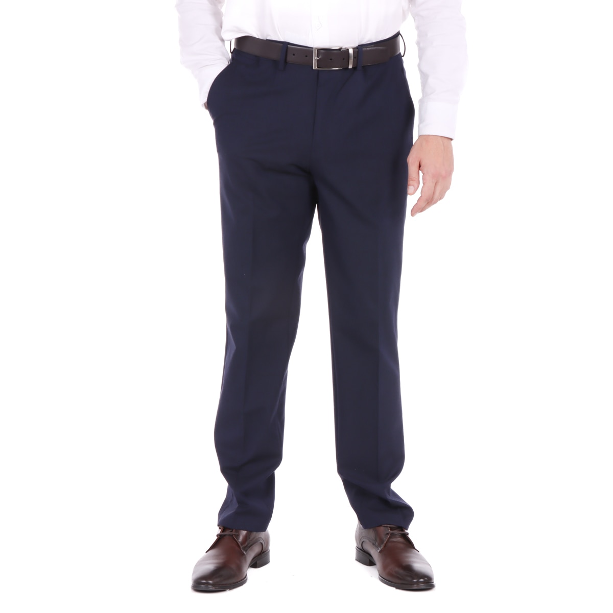 Pantalón de Vestir Haggar Hombre Regular Fit Azul Marino