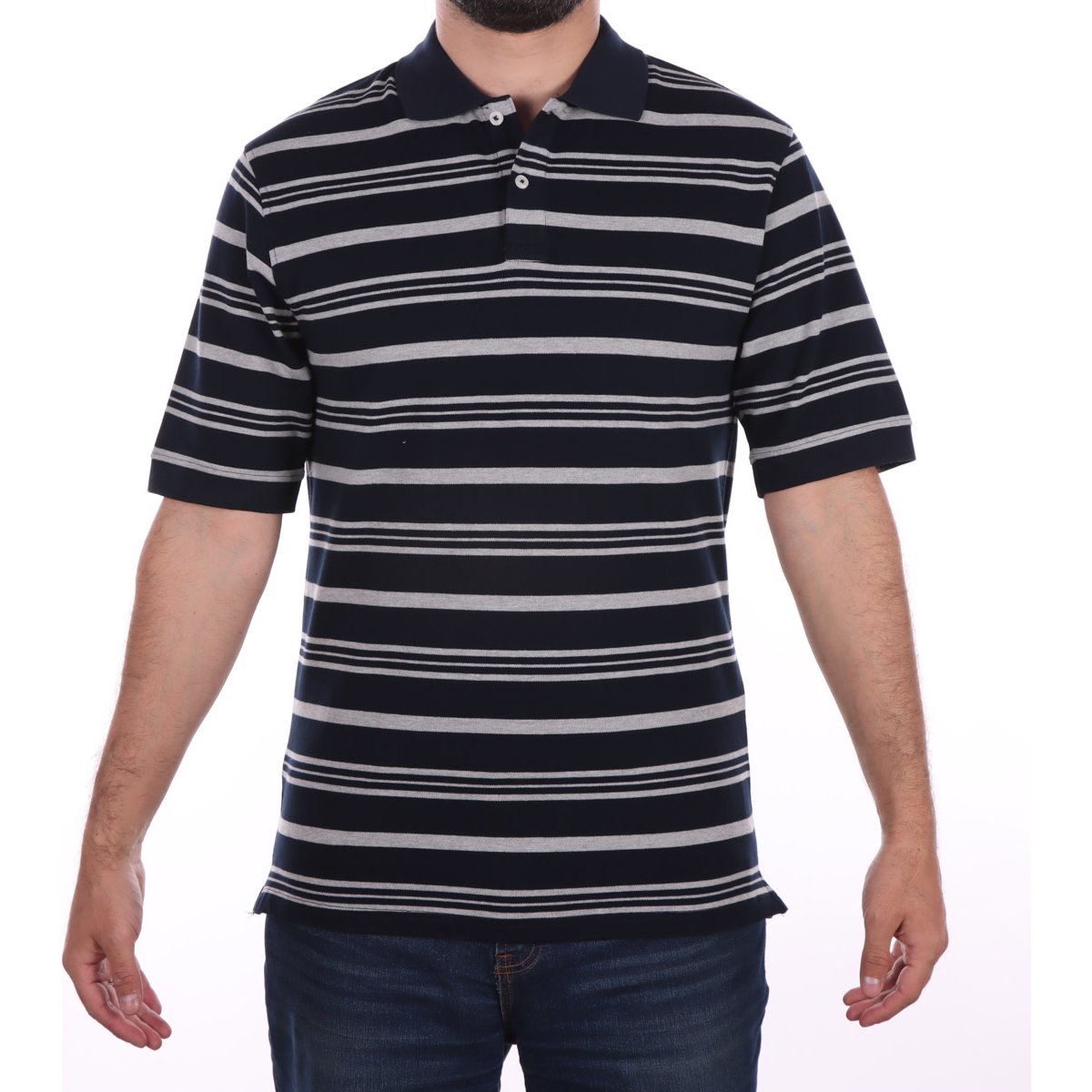 Playera Tipo Polo de Rayas Manga Corta J.opus para Hombre