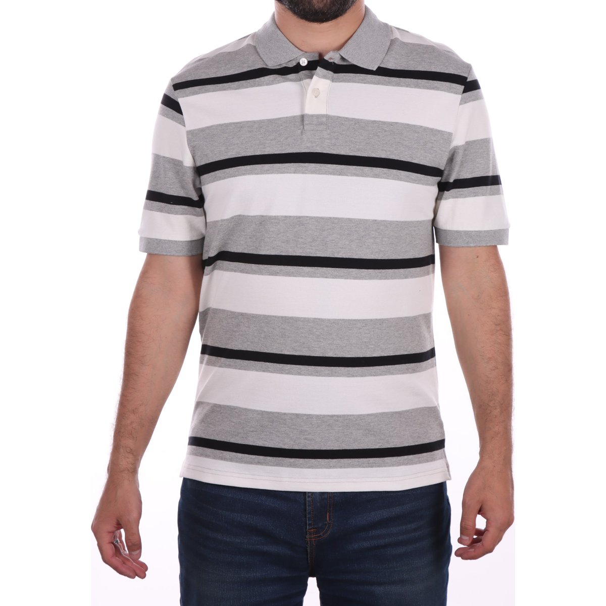 Playera Tipo Polo de Rayas Manga Corta J.opus para Hombre