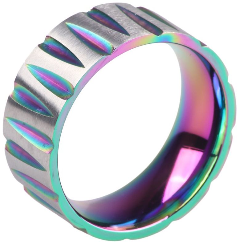 Anillo Hombre Level 26 Acero Inox Plateado Multicromático