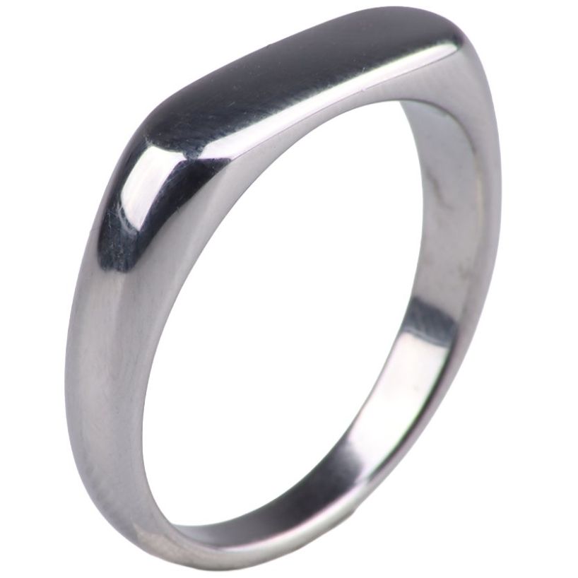 Anillo Hombre Plateado Inoxidable Signet Level 26