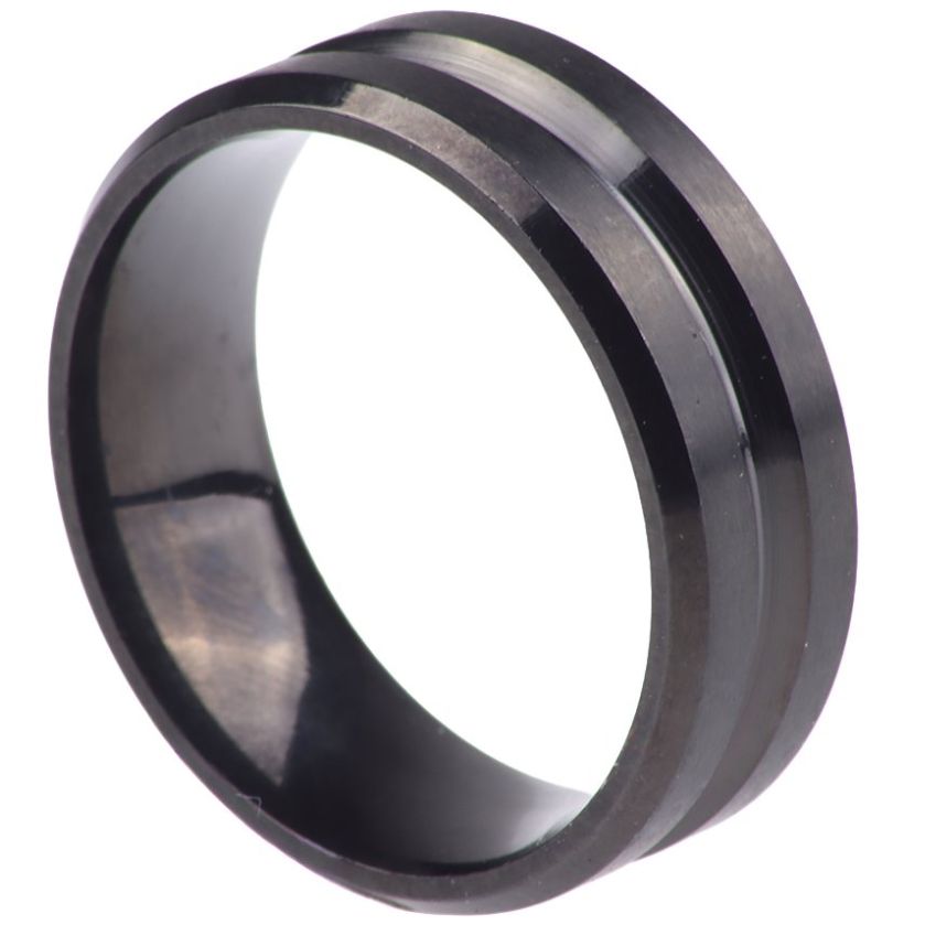 Anillo Hombre Level 26 Negro Minimalista Moderno