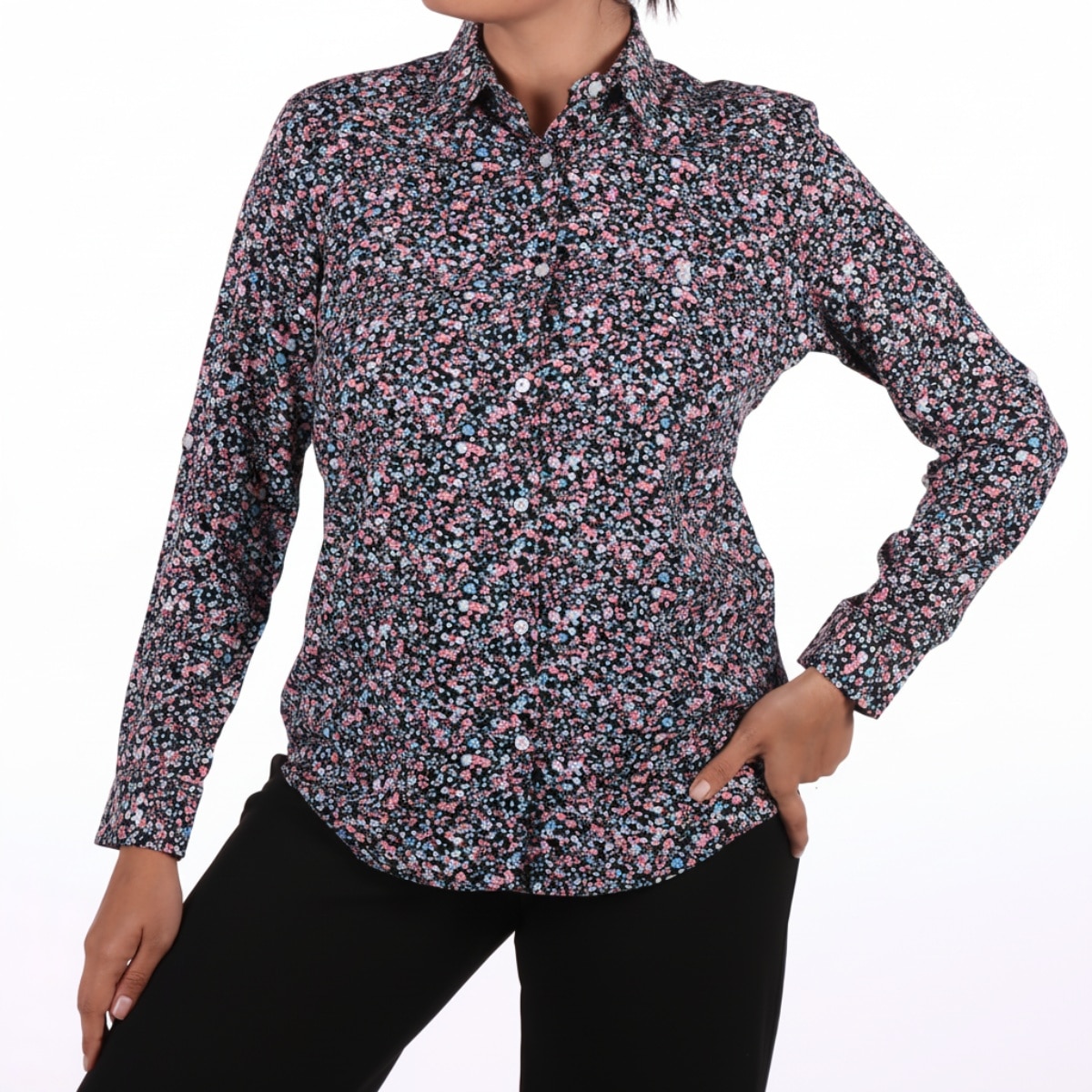 Blusa Estampado Floral Manga Larga Royal Polo para Mujer