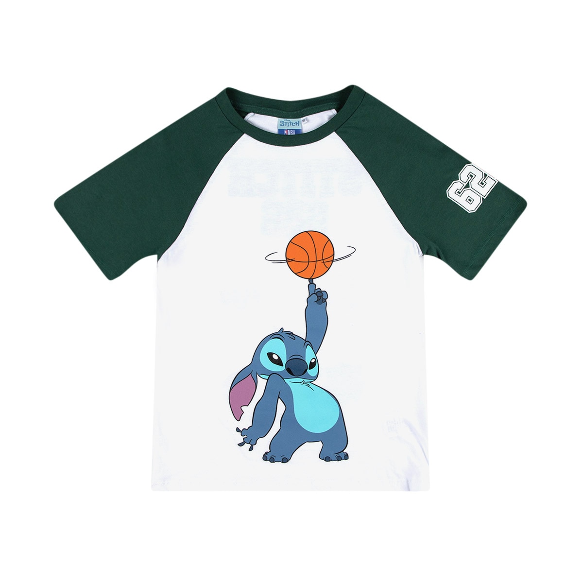 Playera Manga Corta Disney Stitch X Nba para Niño