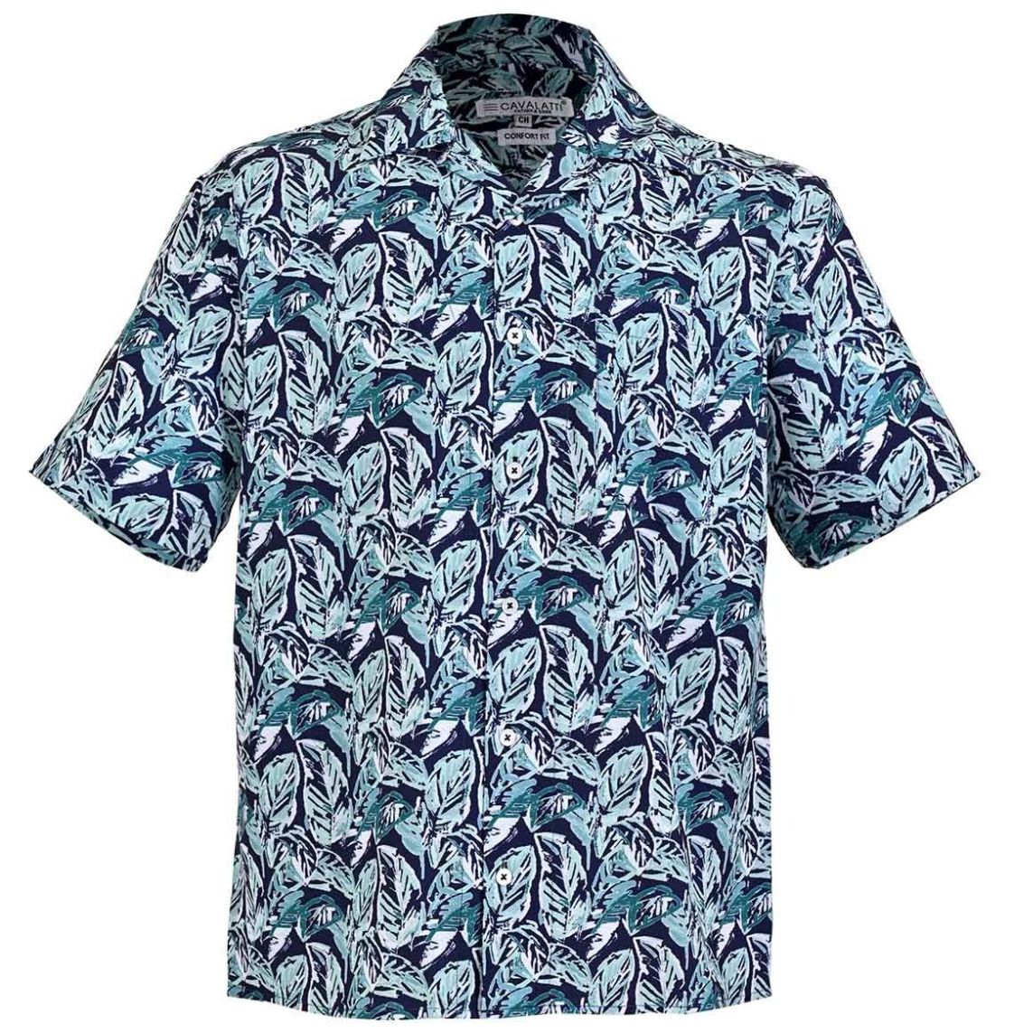 Camisa Relaxed Fit Casual Cavalatti Manga Corta para Hombre