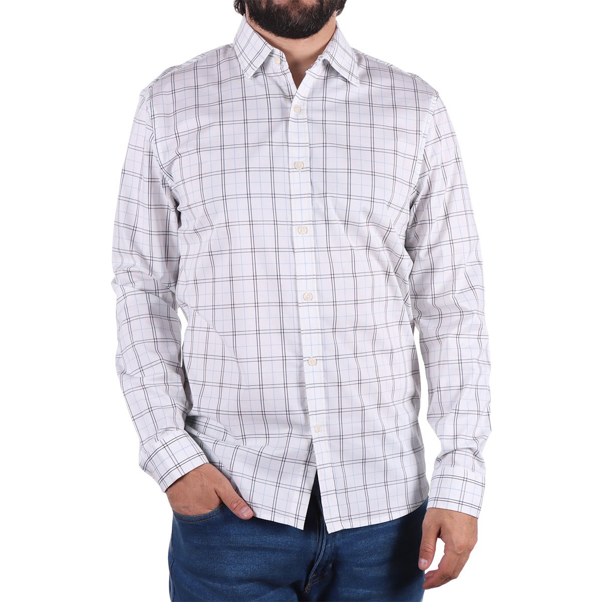Camisa Manga Larga Cuadros Bruno Magnani para Hombre