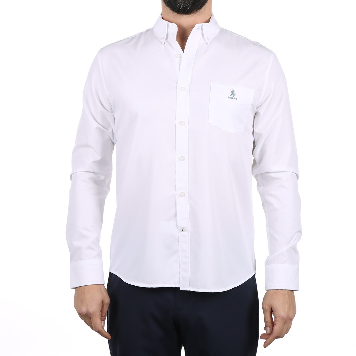 Camisa Casual Lisa de Manga Larga Polo Club para Hombre