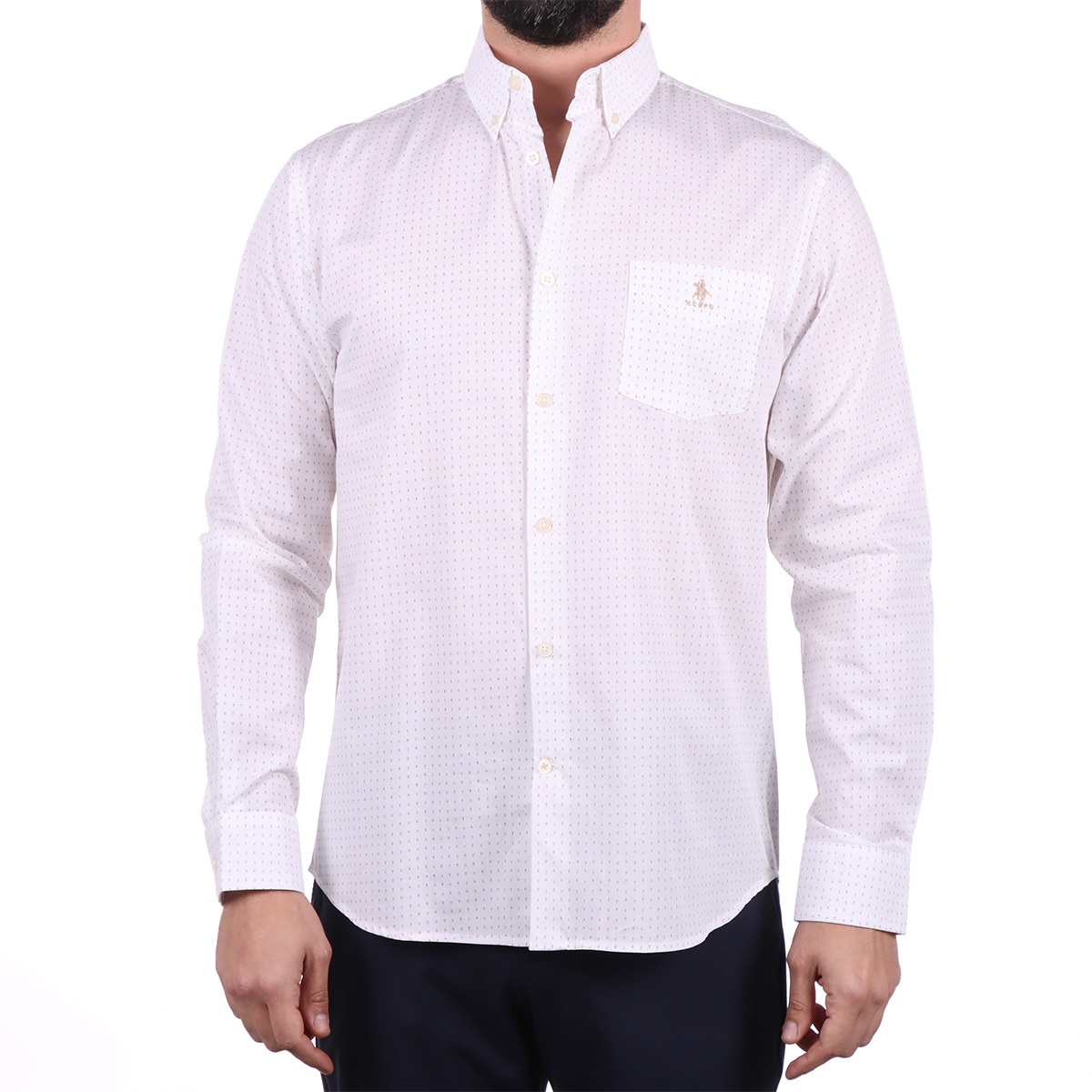Camisa Manga Larga con Estampado Polo Club para Hombre