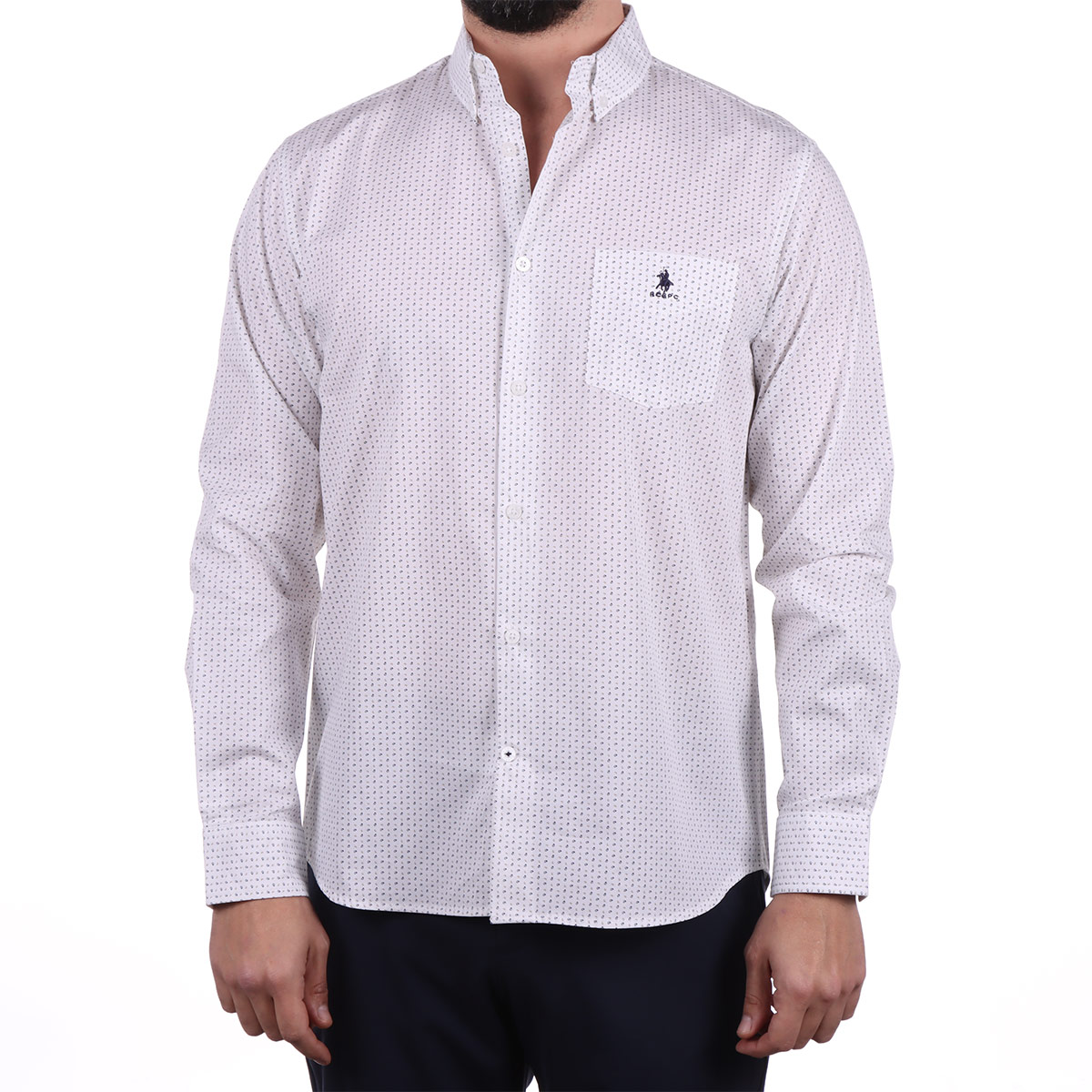 Camisa Manga Larga Estampada Polo Club para Hombre