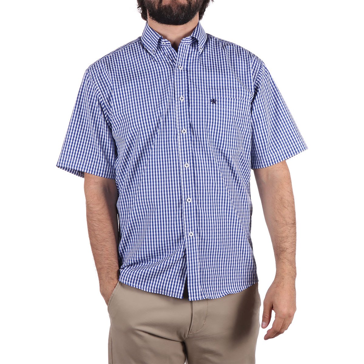 Camisa Manga Corta Cuadros Regular Fit Manchester Hombre