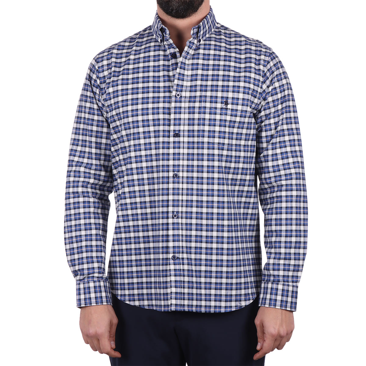 Camisa Manga Larga Clásico Estampado Polo Club para Hombre