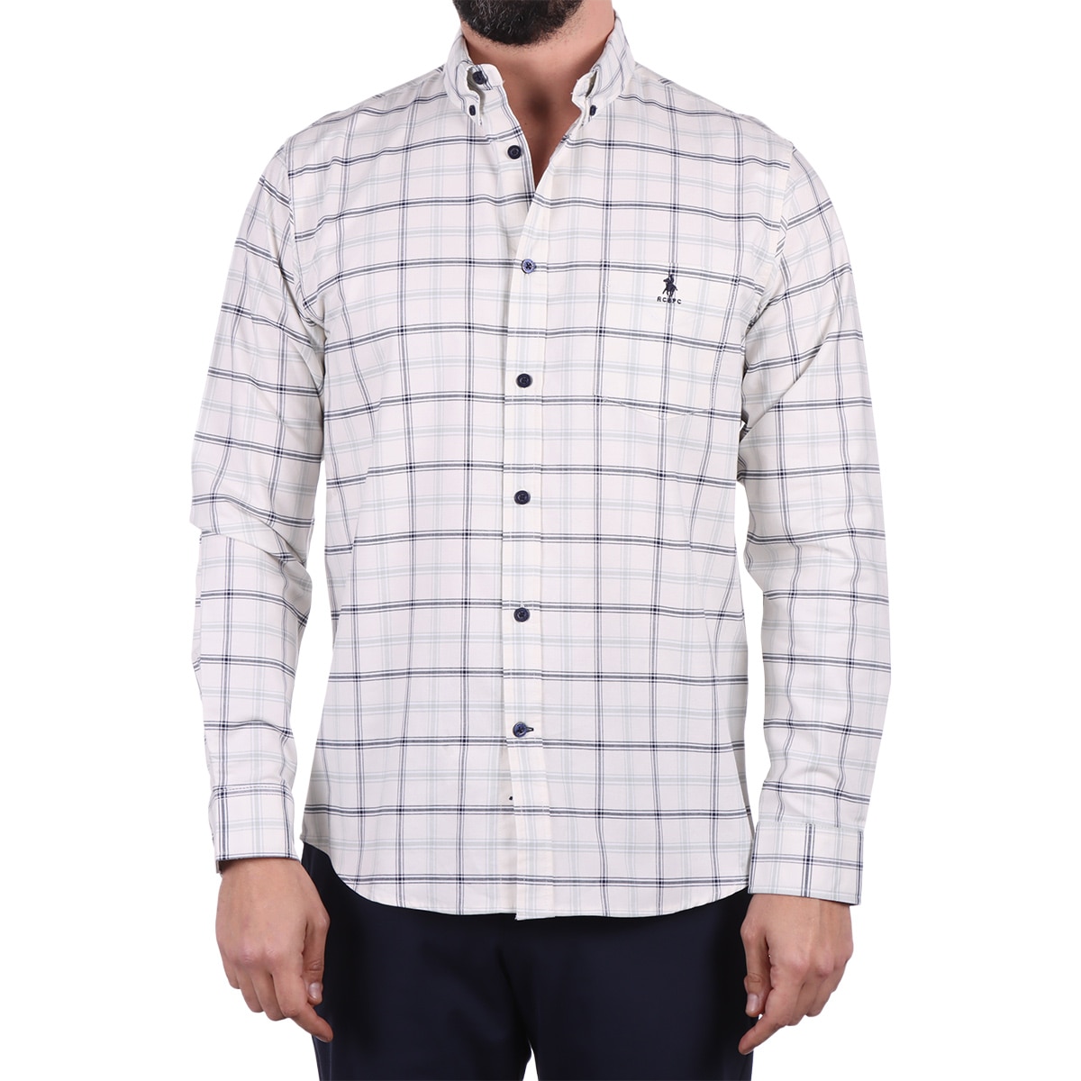 Camisa Casual Cuadros Neutros Polo Club para Hombre