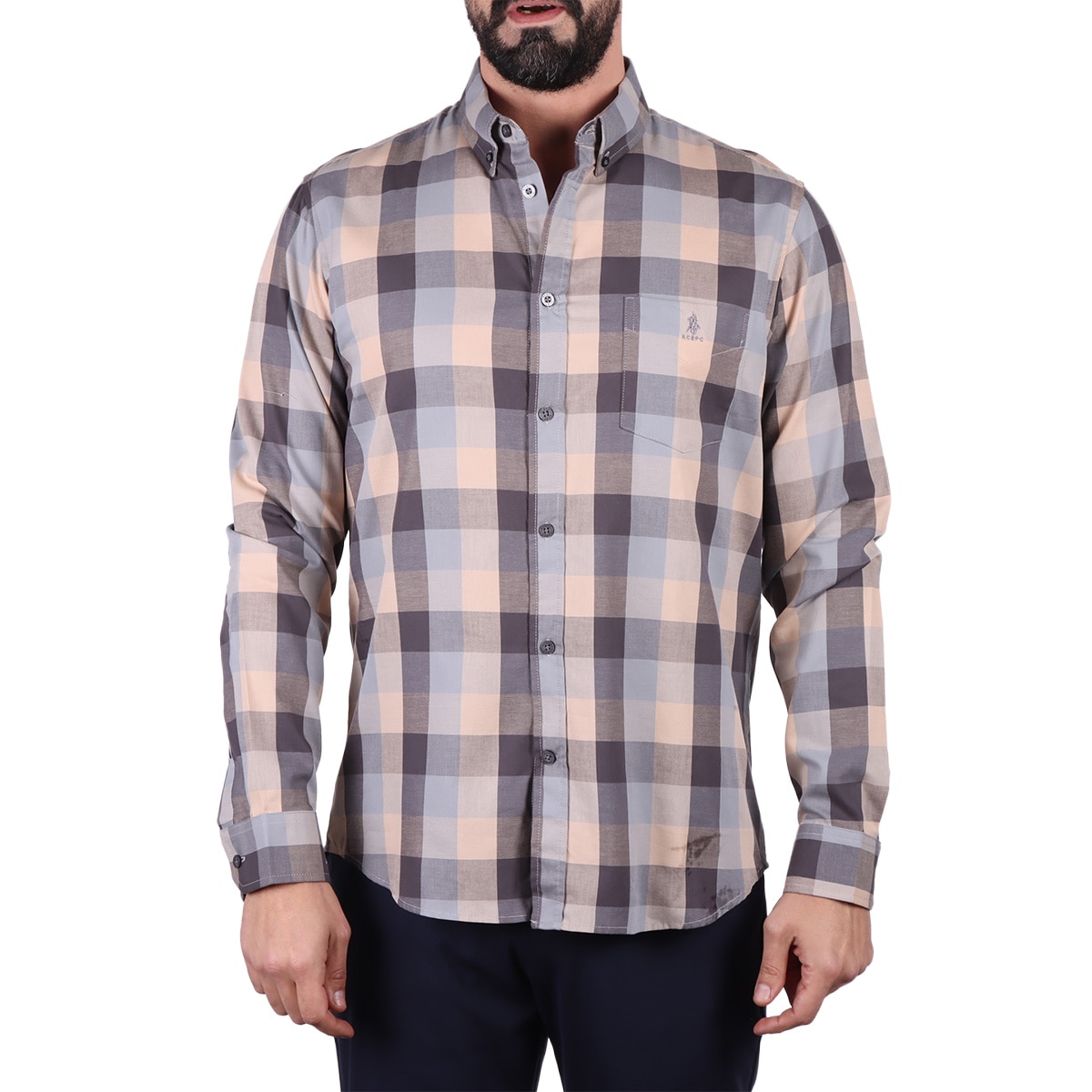 Camisa Manga Larga Regular de Cuadros Polo Club para Hombre