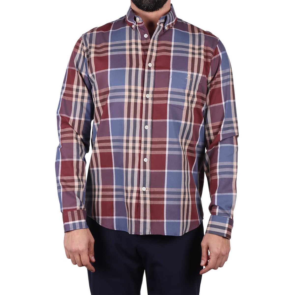 Camisa Casual de Algodón y Cuadros Polo Club para Hombre