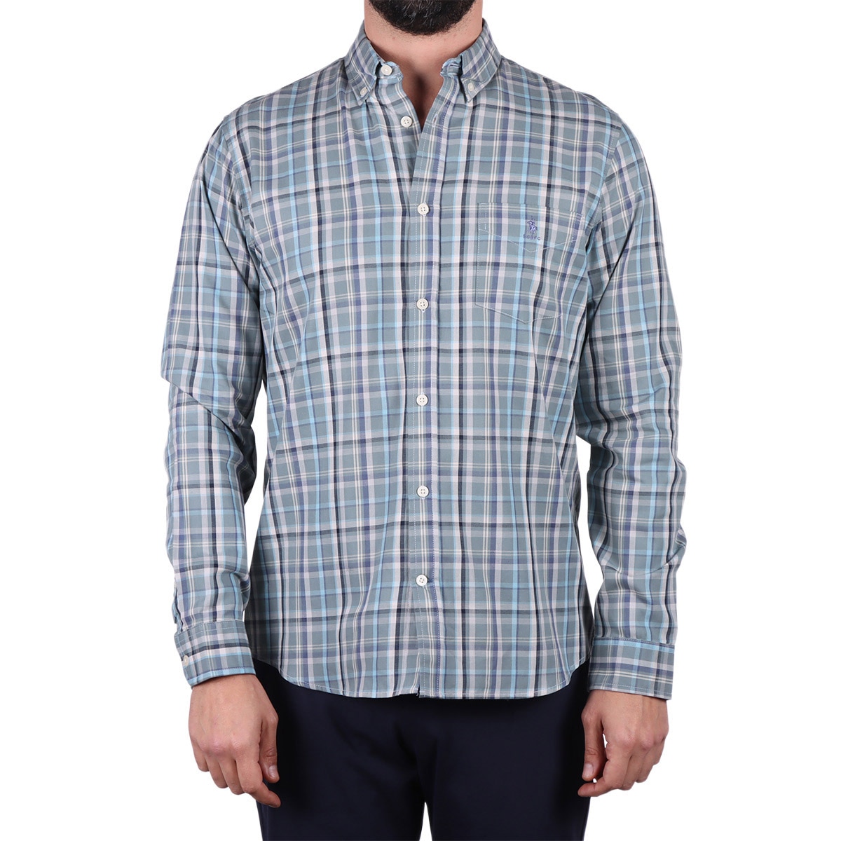 Camisa Patrón Cuadros de Algodón Polo Club para Hombre
