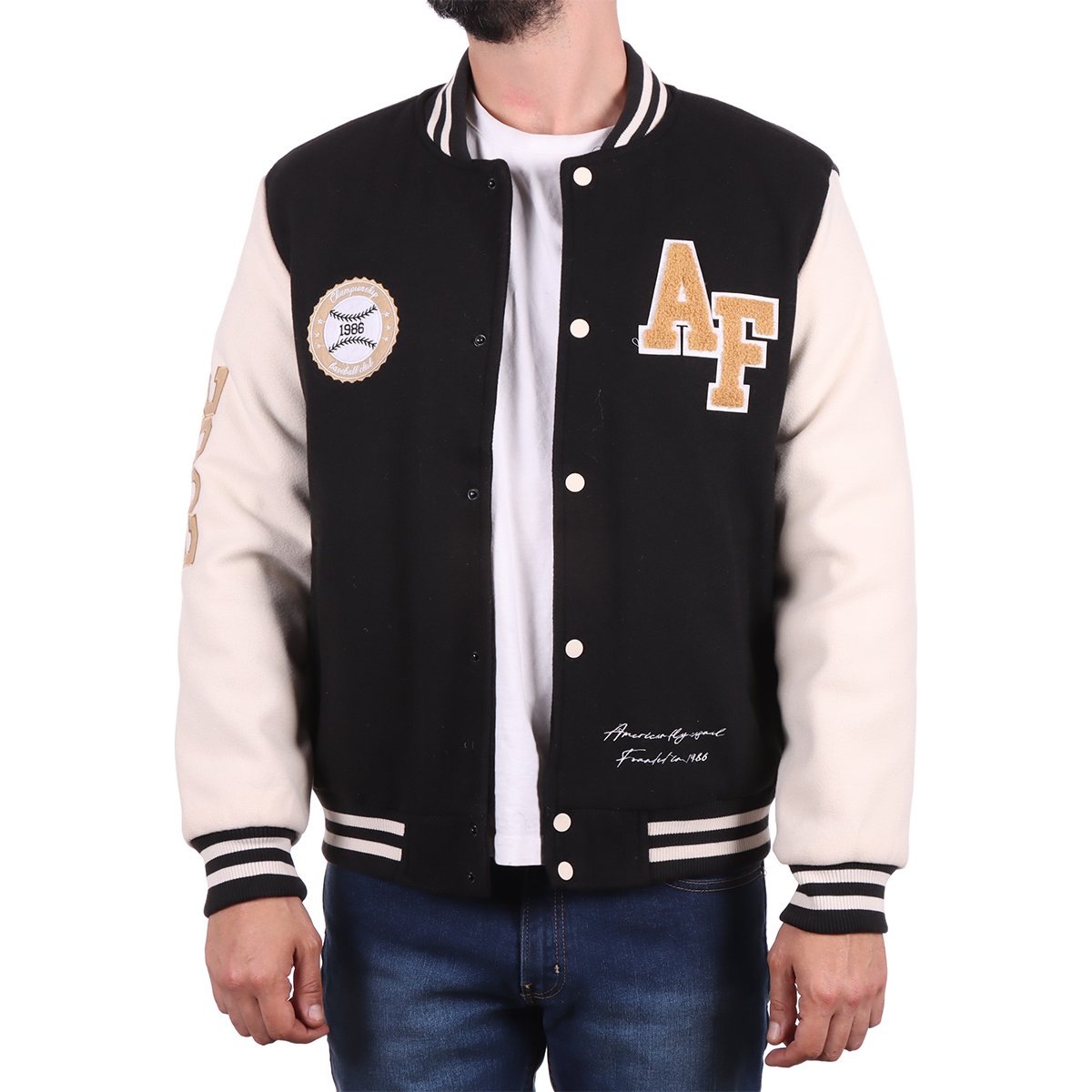 Chamarra Beisbolera Estampada American Fly para Hombre