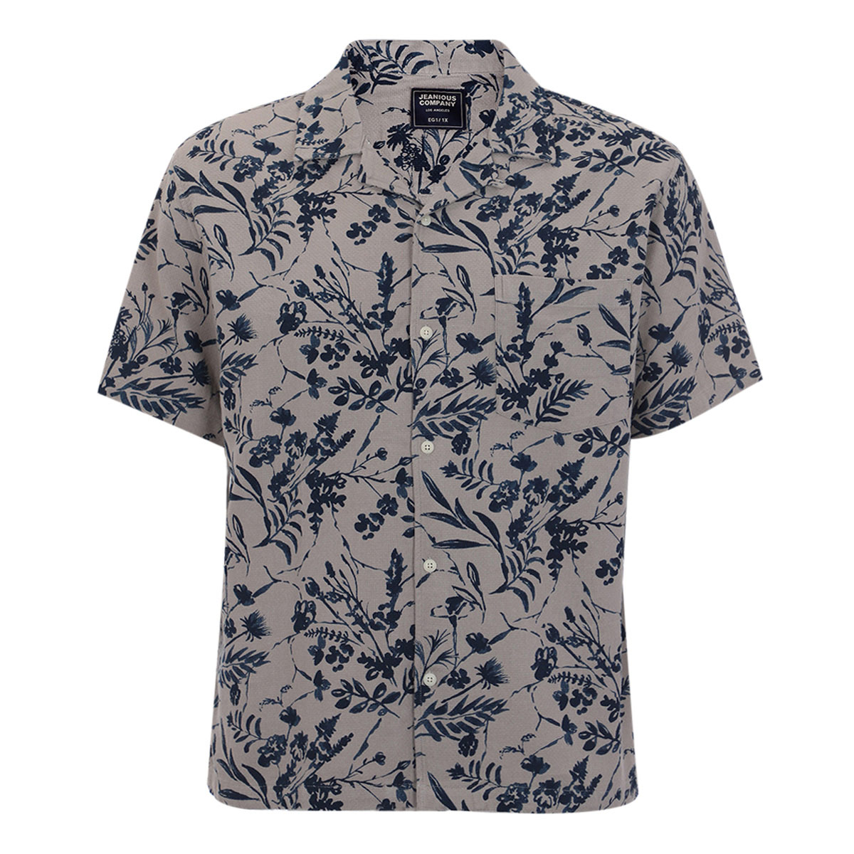 Camisa Estampada Jeanious Manga Corta para Hombre Plus