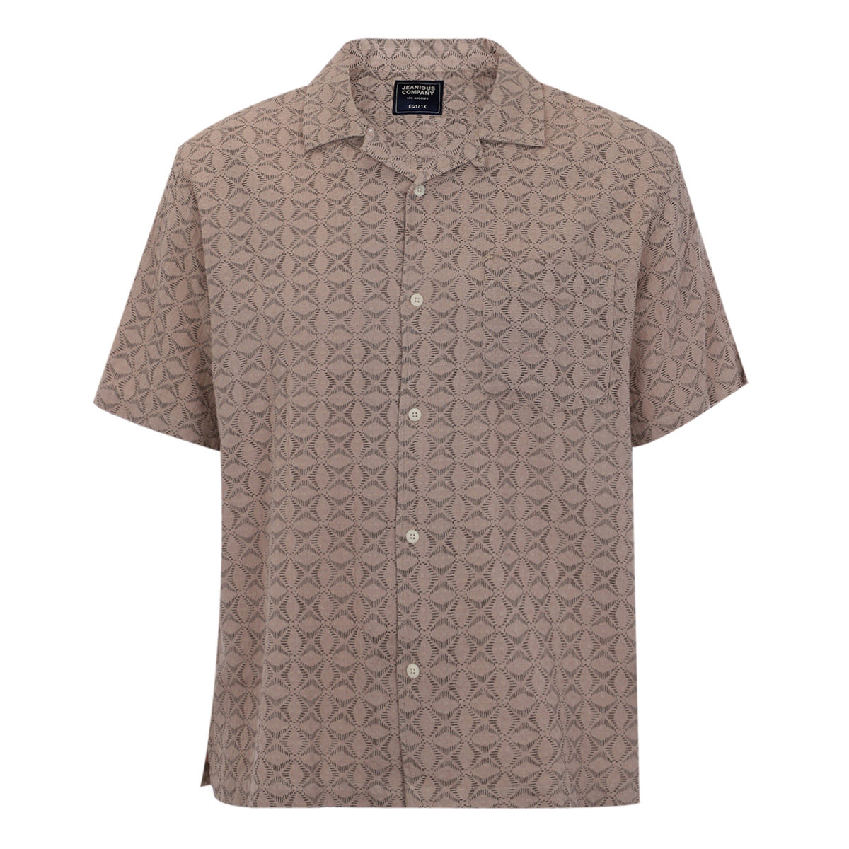 Camisa Estampada Jeanious Manga Corta para Hombre Plus