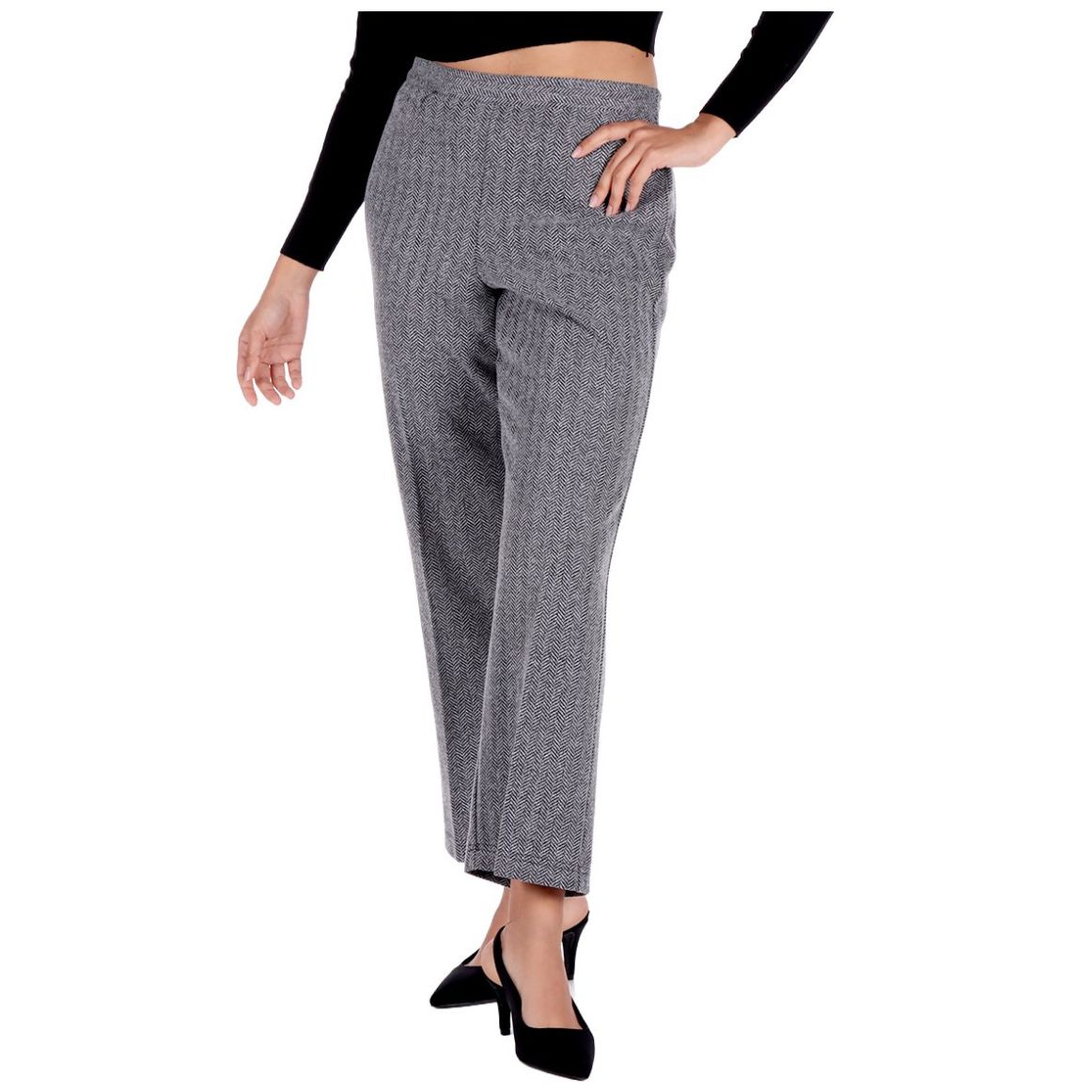 Pantalón Recto Texturizado Cómodo Alfred Dunner para Mujer