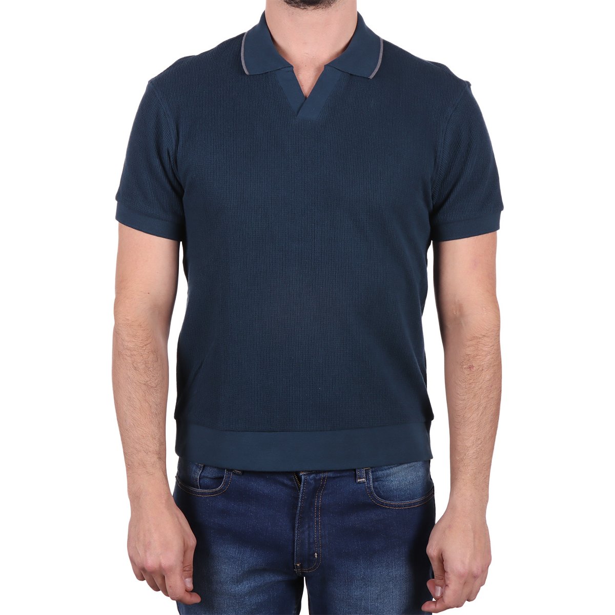 Playera Polo Tejida Algodón Bruno Magnani para Hombre