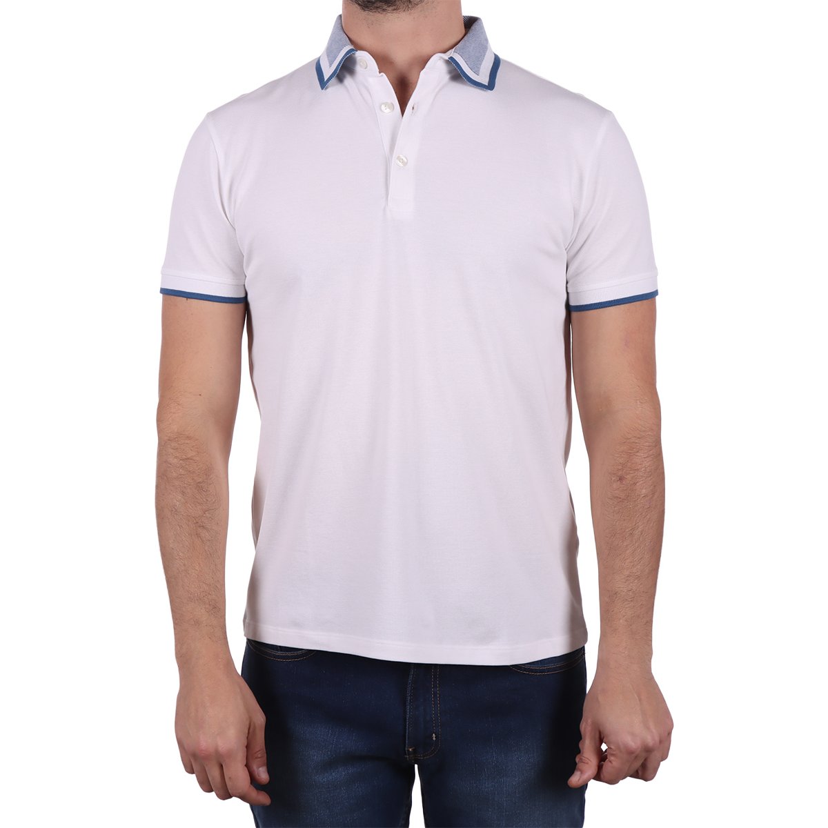 Playera Polo Algodón Cuello Contraste Bruno Magnani Hombre