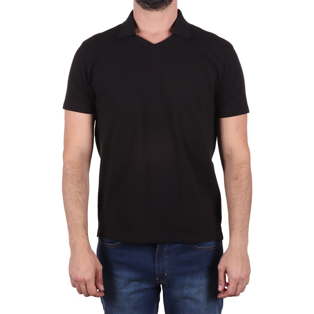 Playera Polo Cuello V Algodón Logo Bruno Magnani Hombre