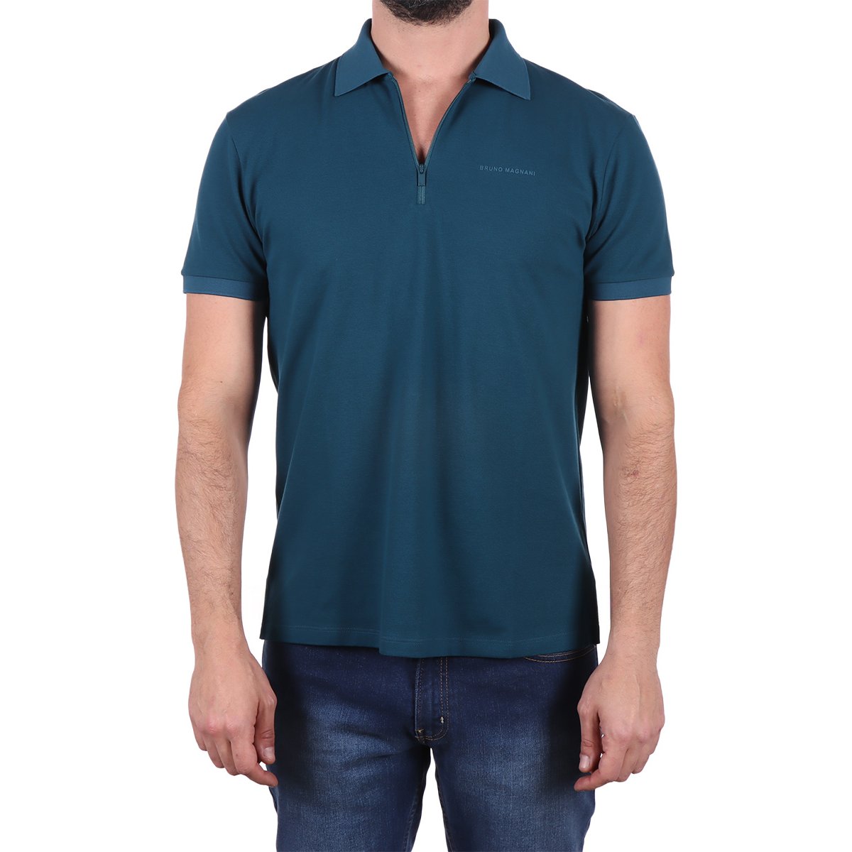 Playera Polo Manga Corta con Cierre Bruno Magnani Hombre