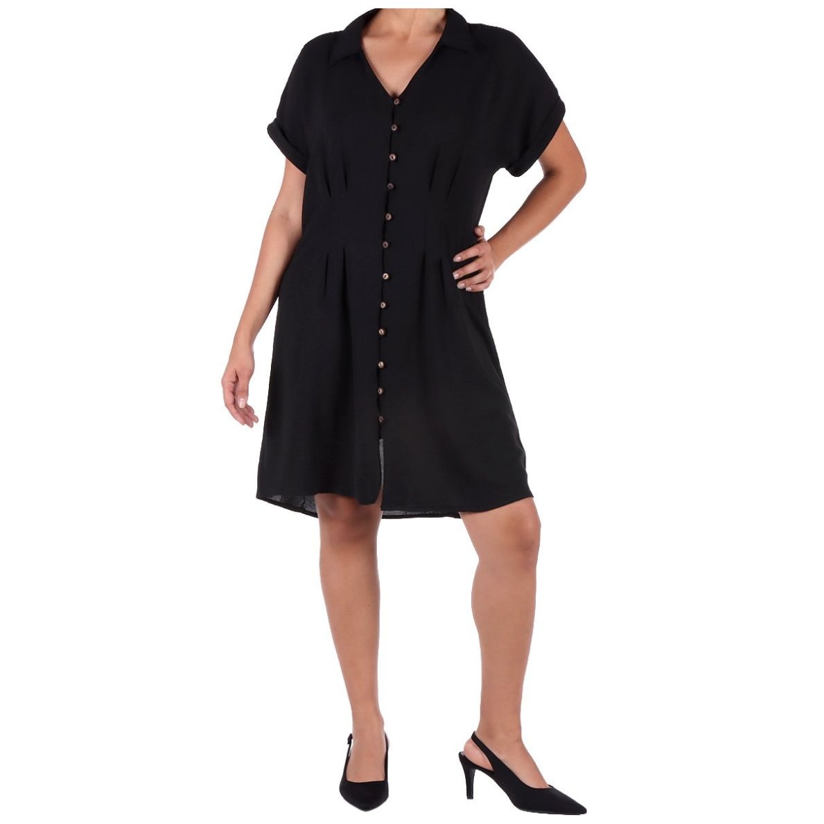 Vestido Camisero Manga Corta Orange Love Mujer Petite