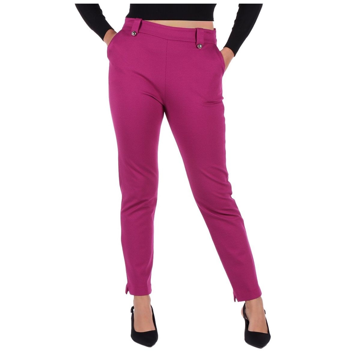 Pantalón Recto Cintura Alta Ann Miller para Mujer Petite