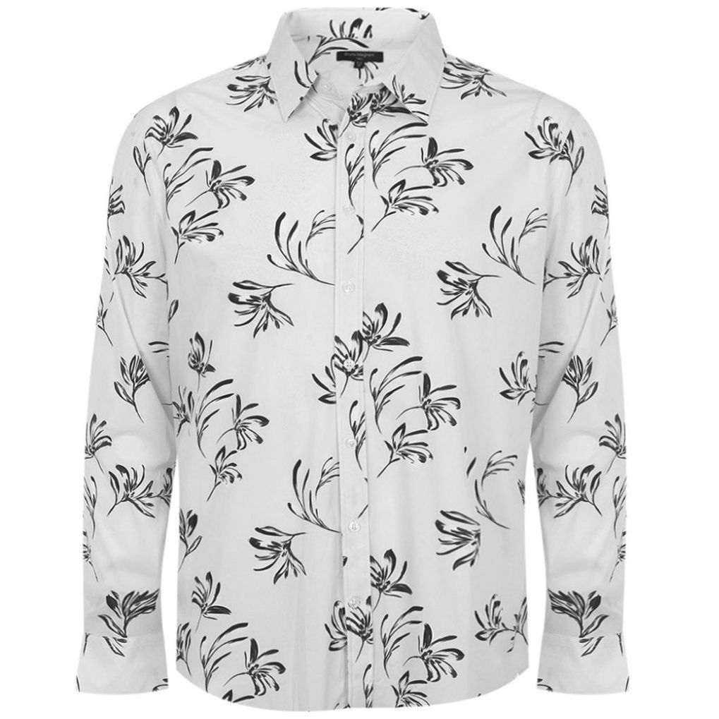 Camisa Estampada Bruno Magnani Manga Larga para Hombre Plus