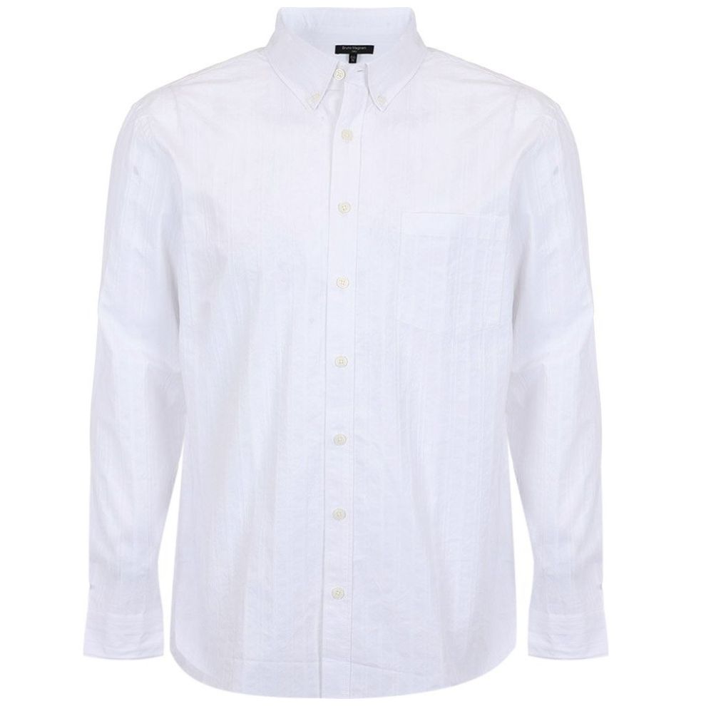 Camisa Dobby Bruno Magnani Manga Larga para Hombre Plus