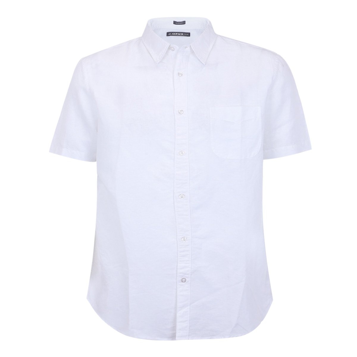 Camisa en Mezcla de Lino J. Opus Manga Corta para Hombre Plus