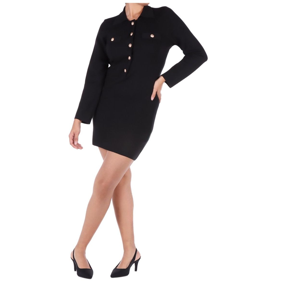 Vestido Cuello Polo Botones Ann Miller para Mujer Petite