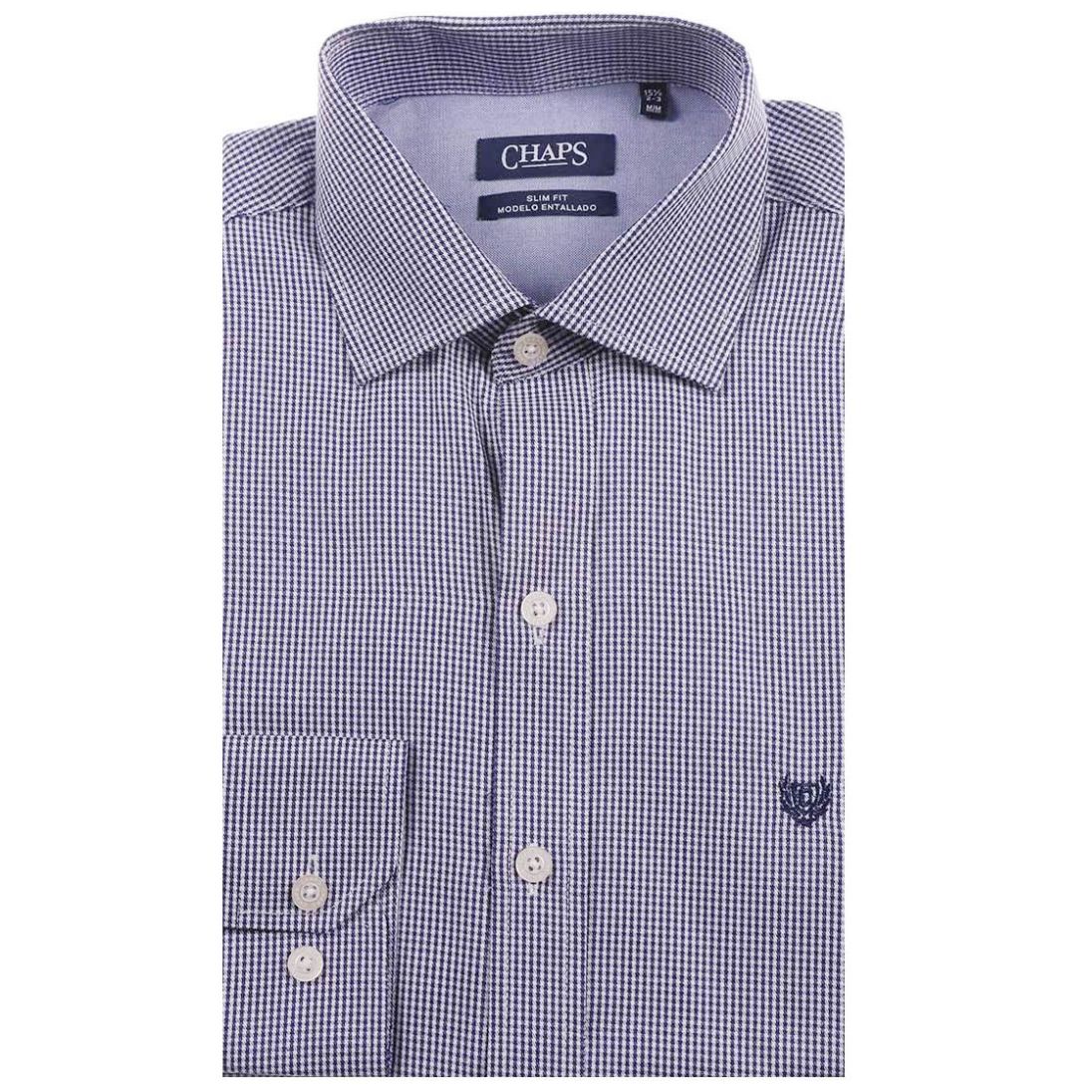 Camisa Manga Larga Micro Cuadros Slim Fit Chaps para Hombre