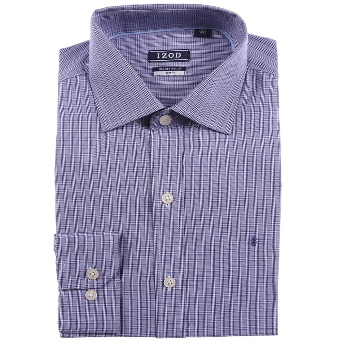 Camisa Cuadros Slim Fit Cuello Francés Izod para Hombre