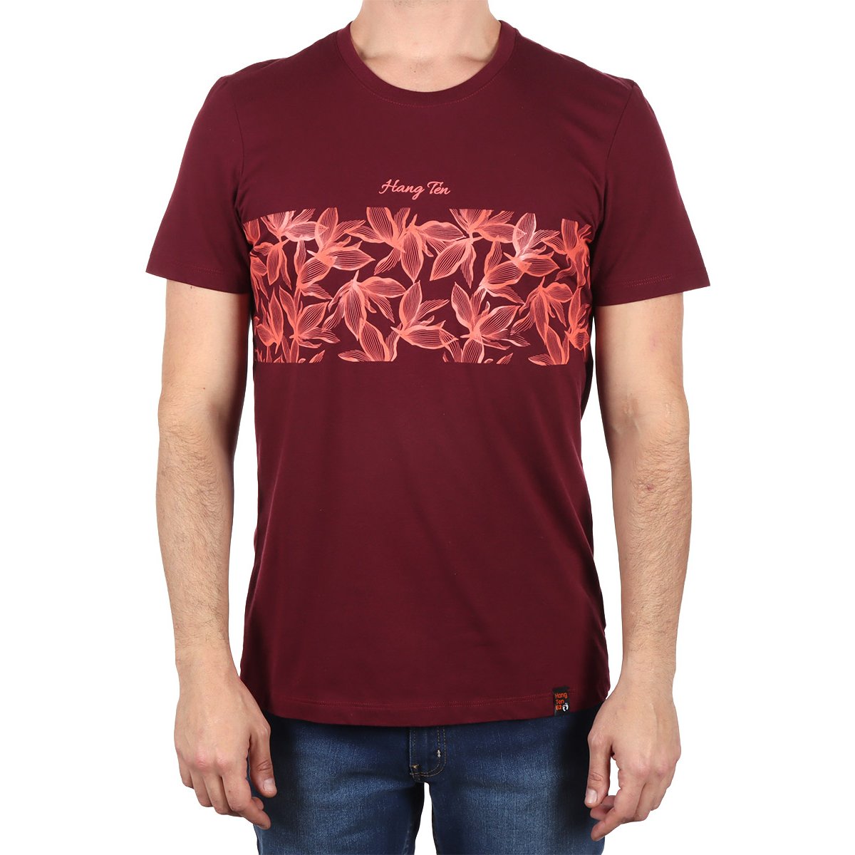 Playera Estampado Floral Manga Corta Hang Ten para Hombre