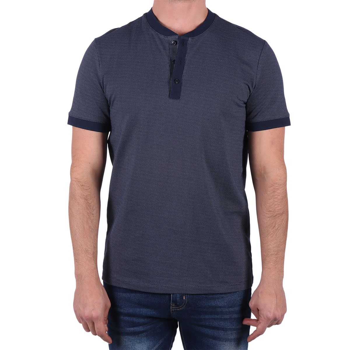 Playera Henley Patrón de Fantasía Bruno Magnani para Hombre