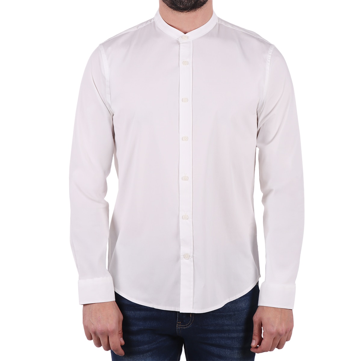 Camisa de Vestir Cuello Mao Bruno Magnani para Hombre