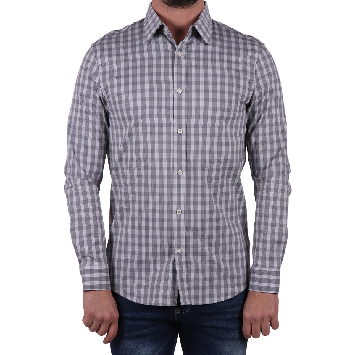 Camisa Manga Larga Cuadros Bruno Magnani para Hombre