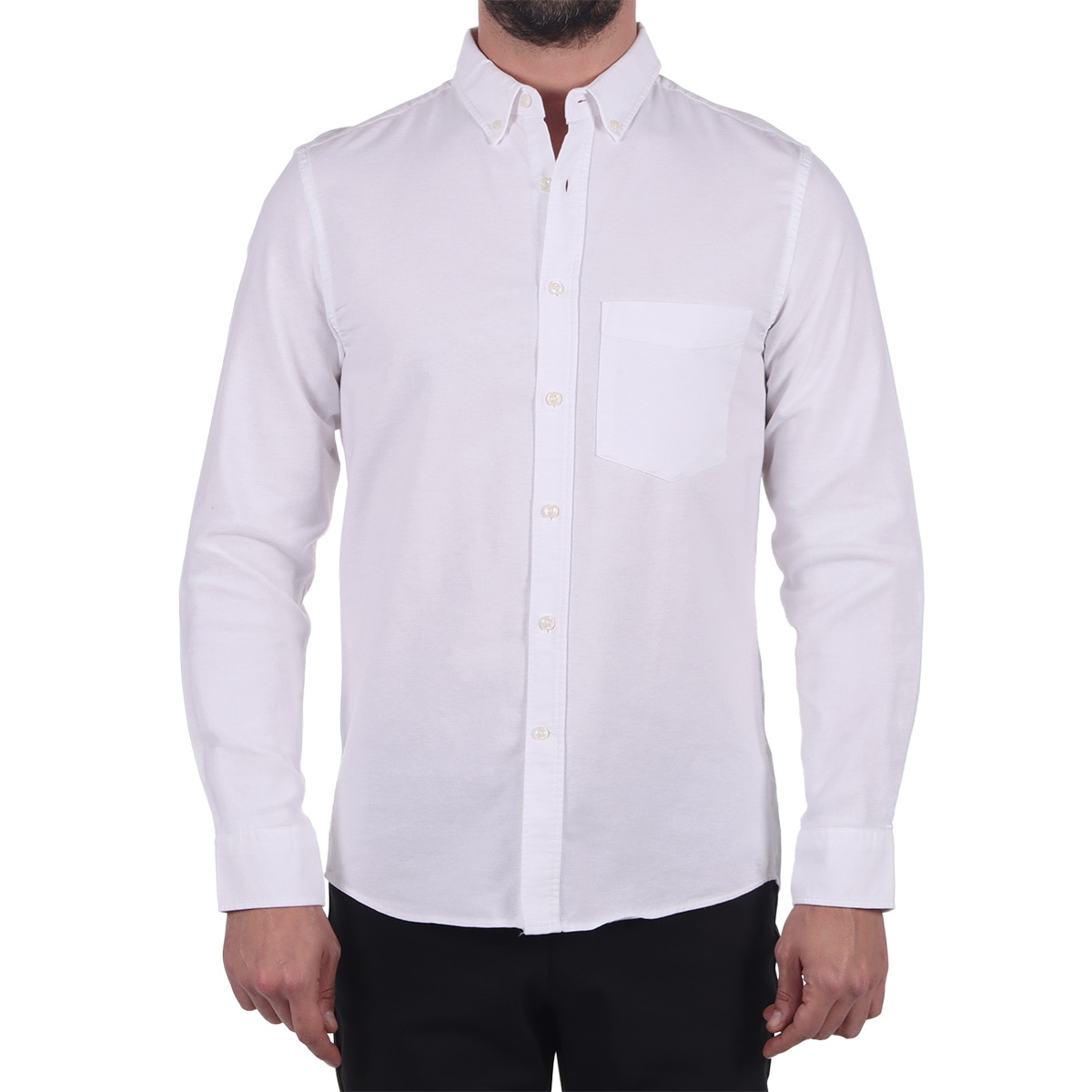 Camisa Manga Larga Oxford Algodón Bruno Magnani para Hombre
