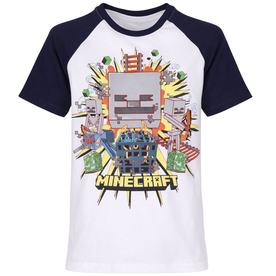 Playera Estampado Minecraft Manga Corta Microsoft para Niño