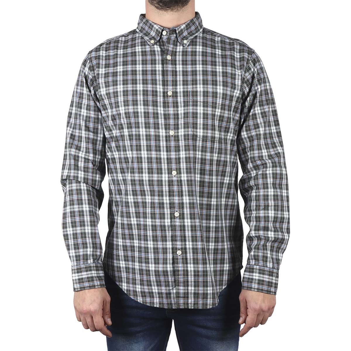 Camisa Manga Larga Cuadros Button Down J.opus para Hombre