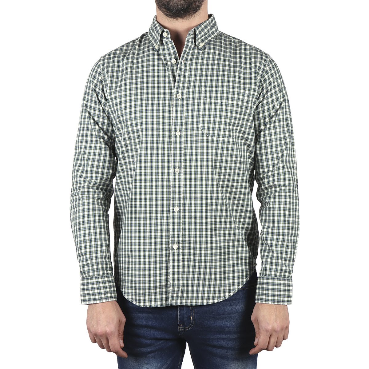 Camisa Manga Larga Cuadros de Algodón J.opus para Hombre