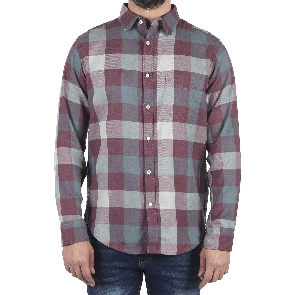 Camisa Cuadros Buffalo Plaid Manga Larga J.opus Hombre